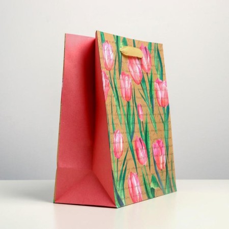 Package Gift Craft Vertical, Packaging, Tulips, Ml 23 x 27 x 11.5 cm-1