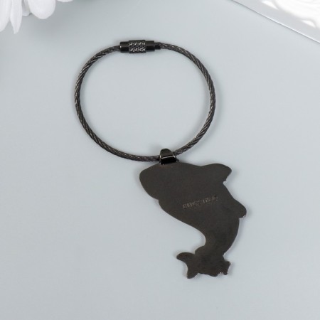 Trick metal on the cable "Shark with fish" enamel 5.2x4.1 cm-3