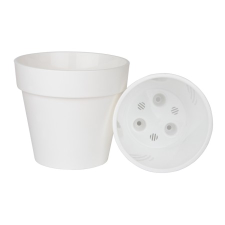 Plastic pot with the Proteus tab, PR 17-10, white color-1