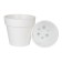 Plastic pot with the Proteus tab, PR 17-10, white color