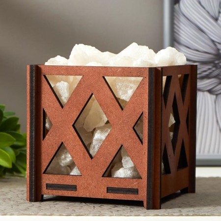 Salt lamp "Basket b rhombus" E14 15W 1.8 kg Dimmer 14x14x18 cm-1