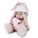 Soft toy "Bunny mi with a pink pillow - unicorn", 18 cm