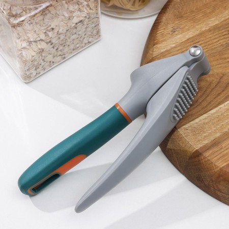 Magistro Coral garlic press 20.2 × 4.2 × 6.5 cm, green color, gray