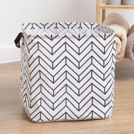 Textile basket of the shade color white, 32*32*32 cm