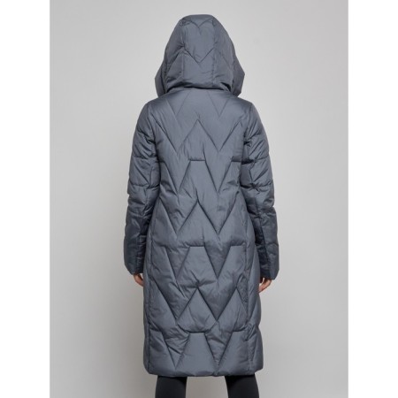 Coat insulated winter female, size 46, dark blue color-9