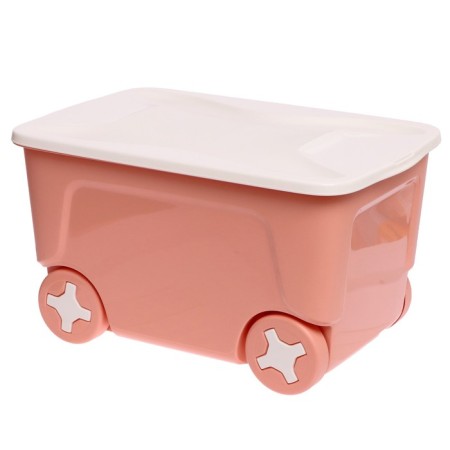 Children's box for toys cool, on wheels, 50 liters, color peach caramel-1