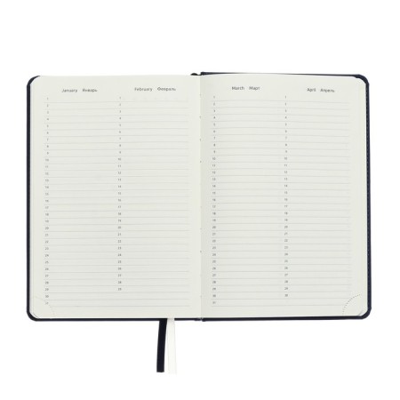 Leduced A5, 160 sheets, Devente.emblem, solid cover of artificial leather with foam rubber, liescap, block 70 g/m2, blue-7