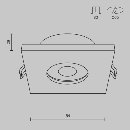 Building lamp Technical DL083-01-GU10-SQ-B, 1x50W, 8.4x8.4x2.9 cm, GU10, Black color black-1