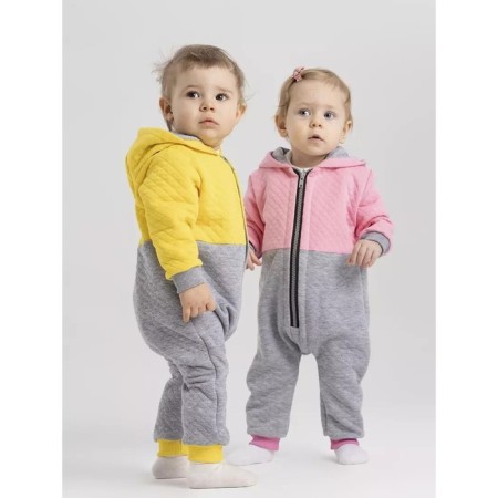 Combineson children's insulated tops "Capitane", height 62 cm, gray/pink color-4