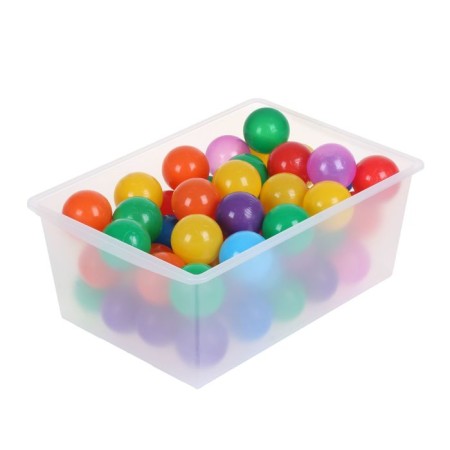 A universal box for storage with a lid, volume 30l, the color is transparent-matte-1