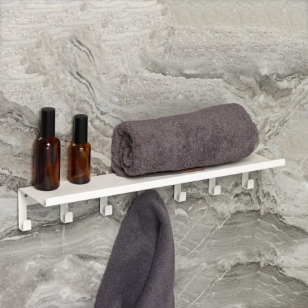 Shelf with hooks "Loft Art", 50 × 10 × 7.5 cm, white color-5