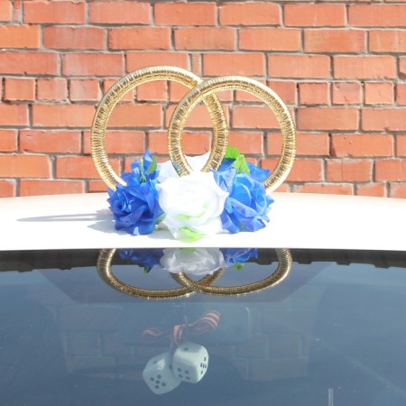 Rings on the roof "Wedding", white and blue-2