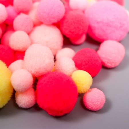 Decor for creativity "Pomponchiki. Pink cloud" d = 1-3 cm set 135 pcs-2
