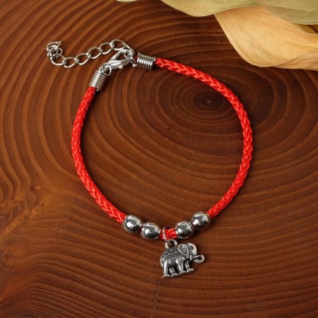 Bracelet-reinforcing “Red thread” Talisman of protection, prosperity and success, color black silver, 20 cm-2