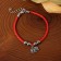 Bracelet-reinforcing “Red thread” Talisman of protection, prosperity and success, color black silver, 20 cm