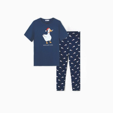 New Year. Pajama men's kaftan "New Year's game", size 56-6