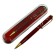 Gift handle, ball "bark" in a plastic case, rotary, red body with gold