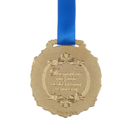 Medal in the velvet box "Golden Dad", D = 6.5 cm.-3