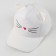 Baby cap for a girl "cat", with ears, color white rr 52-54 5-7 years