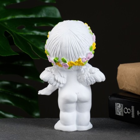 Figure "Angel finger in the mouth" White 8x9x15cm-2