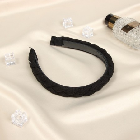 Hair rim "jeannet" braid volume, 2 cm, black