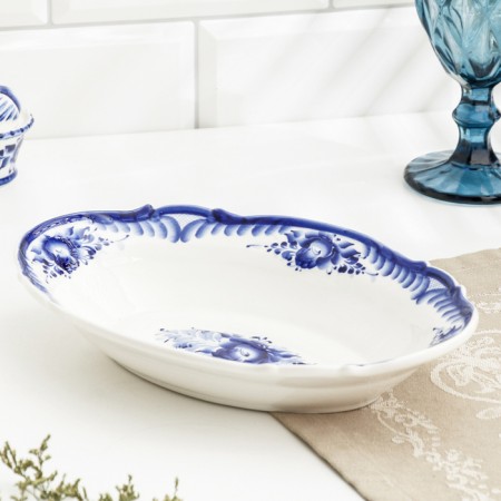 Dish, 25 x 18 x 5 cm, gzhel, cobalt-2