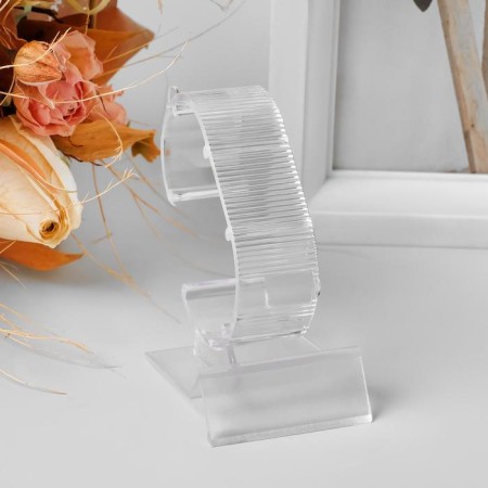 Clock stand, ribbed surface, 4.5 × 6 × 9 cm, the color is transparent-1