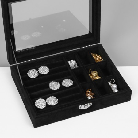 Steam for jewelry "Casket", 8 stripes, 9 cells, 20 × 15 × 4.5, black color-5