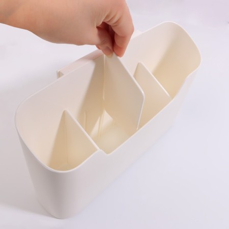 Organizer for storage "Tenderness", hinged, 4 sections, with an adhesive base, 26.8 × 16.2 cm, white color-3