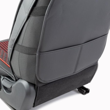 Frame caps for the front seats Car Performance, 2 pcs, eco-leather, black and red-4
