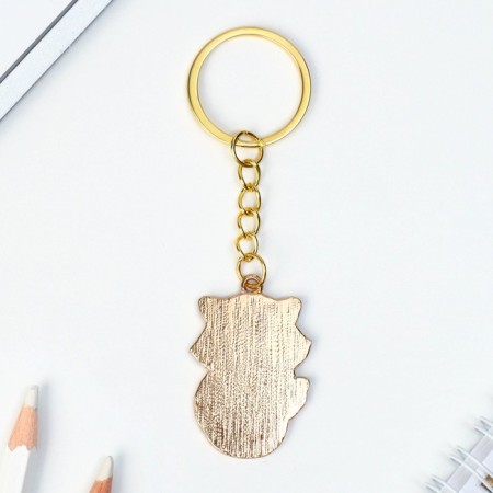 Key keychain for children, metal "raccoon", 2.8 x 4.3 cm-3