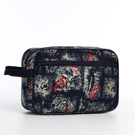 Cosmetic bag with lightning, dark blue color