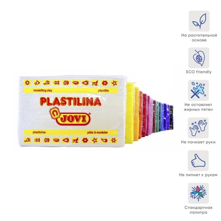 Plant -based plasticine, 15 colors, 350 g, jovi, maxi packaging (price for 1 pc.), For kids-1