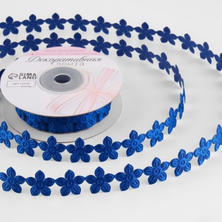 Figure tape "Flower", 18 mm, 9 ± 0.5 m, blue color