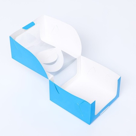 Box under the bento-port with a window, blue, 14 x 14 x 8 cm-3