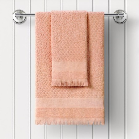 Terry towel Peach, size 50x90 cm, pink color-1