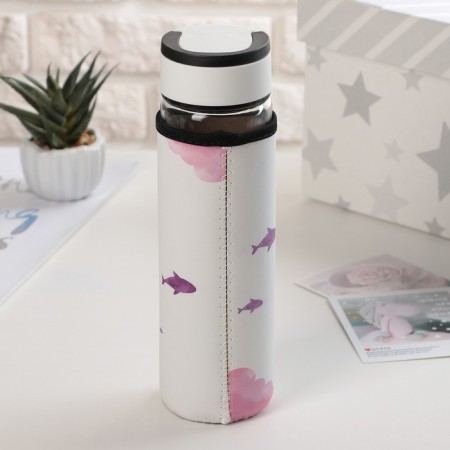 A glass bottle with a handle in a cap “Kit”, 500 ml, h = 23.5 cm, Mix drawing-1