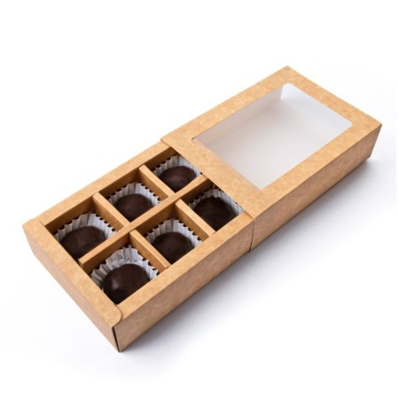 Folding box under 6 sweets, craft, 13.7 x 9.8 x 3.8 cm-1