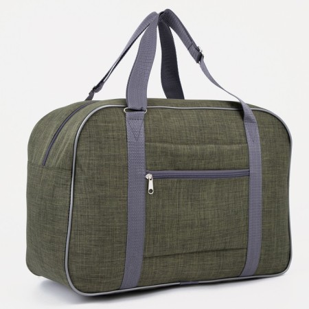 Road bag with lightning, external pocket, suitcase holder, green color