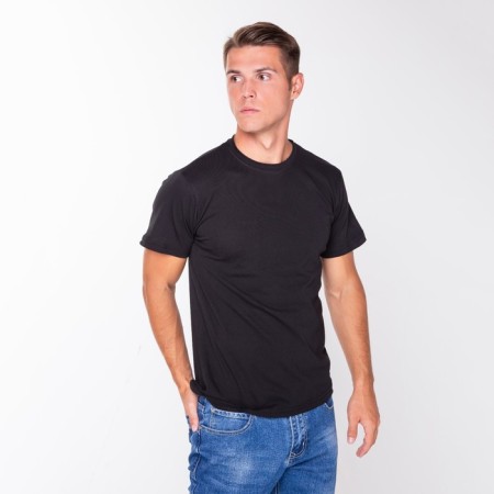 T -shirt male plain, black color, size 56-1