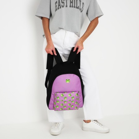 School textile “frogs”, with a pocket, 29x12x40 purple-8