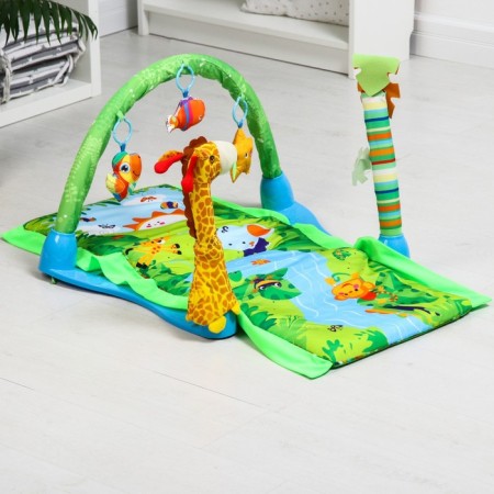Developing rug "Island", with arc and toys, 77x77x0.5-4