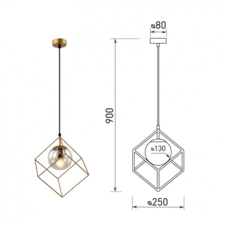 Suspended lamp 5145-310 1he14, 40 W-2
