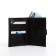 Male purse on the button, 3 in 1, for autocrains, for passport, for bills, black color