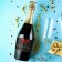 Stick on a bottle of "champagne New Year", size 12 x 8 cm.