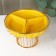 Menzhitsa ceramic 3 cells on the metal stand "Bohemia", 22 × 14 cm, yellow color