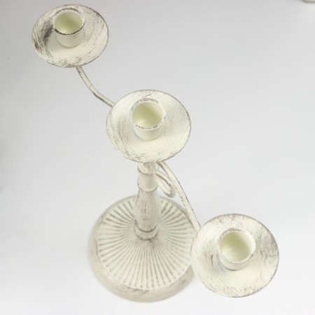 Summary Metal for 3 candles "Provence" white aged 31x13x30 cm-4