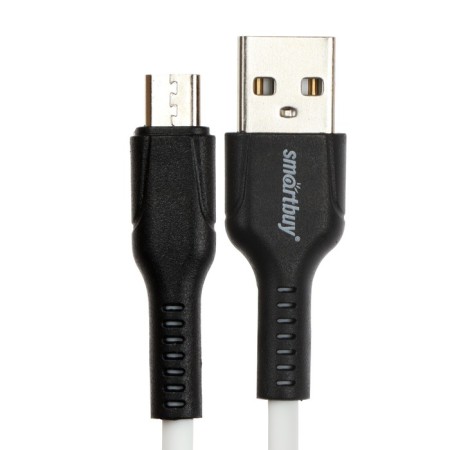 Smartbuy S21, microUSB cable - USB, 2.4 A, 1 m, charging + data transfer, white-1