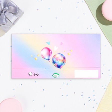 The envelope for the money "Fun birthday!" Rainbow, 16.5 x 8.5 cm-2