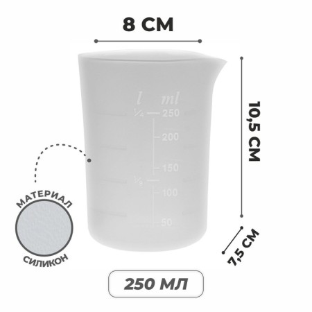 The glass is measured for creativity, 250 ml.